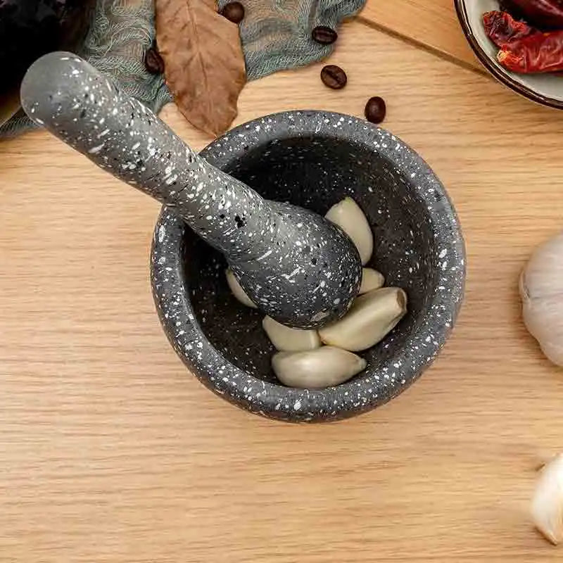 Pilão e Almofariz Manual para Temperos e Ervas - Madeira ou Pedra