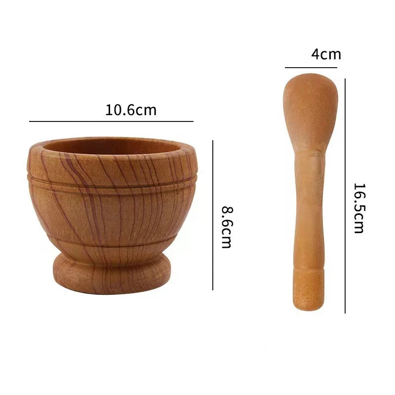 Pilão e Almofariz Manual para Temperos e Ervas - Madeira ou Pedra