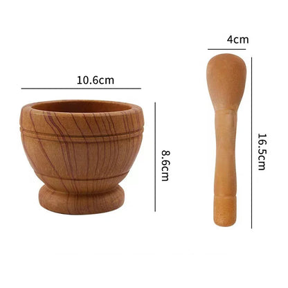 Pilão e Almofariz Manual para Temperos e Ervas - Madeira ou Pedra